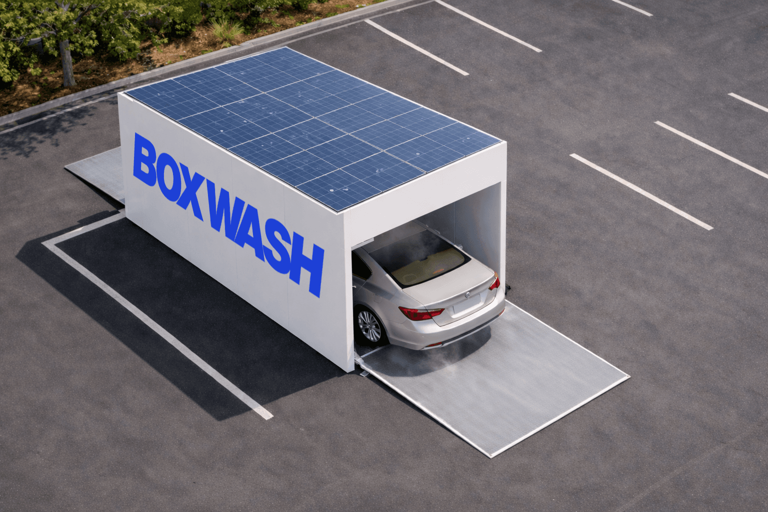 WashBox modular car wash operating on-site